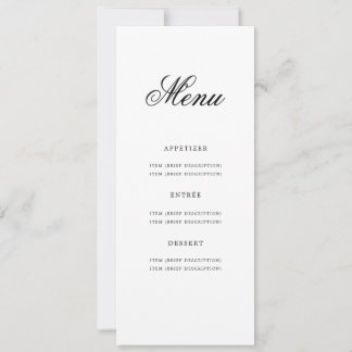 Invitation Elégant 50e anniversaire Menu Fête Argent