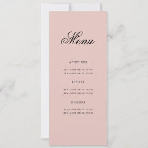Invitation Élégant 50e anniversaire Menu Fête Blush Pink