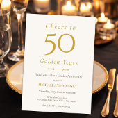Invitation Élégant 50e Anniversaire Or Minimal Classique