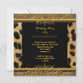 Invitation Elégant 50e Anniversaire Or Noir Léopard (Dos)