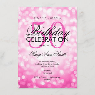 Invitation Élégant 50e anniversaire Parties scintillant rose