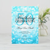 Invitation Élégant 50e anniversaire Parties scintillant turqu (Debout devant)