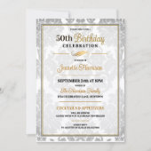 Invitation Elegant 50th Birthday Party Celebration (Devant)