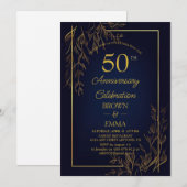 Invitation Elegant 50th Wedding Anniversary Floral Celebratio (Devant / Derrière)