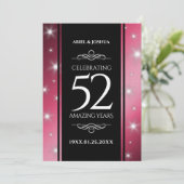 Invitation Élégant 52ème anniversaire de Mariage de rubis éto (Debout devant)