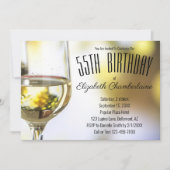 Invitation Élégant 55e anniversaire de fête Vin or Blanc Boke (Devant)
