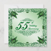 Invitation Élégant 55e anniversaire de Mariage 5.25x5.25 Invi (Devant)