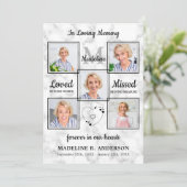 Invitation Elegant 5 photos Memorial Celebration Of Life (Debout devant)