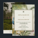 Invitation Élégant 5x7 Photo Tropical Peacock Mariage<br><div class="desc">Elégant 5x7 Photo Tropical Peacock Palm Faire-part de mariage Célébrez votre amour dans le style intemporel avec cet élégant Faire-part de mariage Tropical Peacock Palm, conçu avec des palmiers luxuriants, des plumes de paon royal, et un cadre raffiné en ivoire. Parfait pour les mariages de destination, les fêtes de jardin...</div>