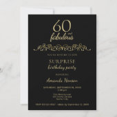 Invitation Élégant 60 et fabuleux ornement 60e anniversaire (Devant)