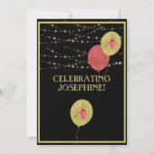 Invitation Élégant 60 Soixante Anniversaire Black Gold (Dos)