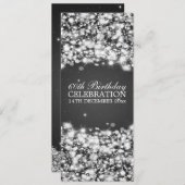 Invitation Élégant 60e anniversaire de fête Star Sparkle Blac (Devant / Derrière)