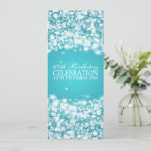 Invitation Élégant 60e anniversaire de fête Star Sparkle Blue (Debout devant)