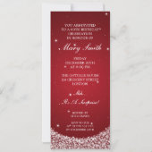 Invitation Élégant 60e anniversaire de fête Star Sparkle Red (Dos)