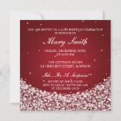 Invitation Élégant 60e anniversaire de fête Star Sparkle Red (Dos)