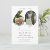 Invitation Élégant 60e anniversaire de mariage 2 Photo (Debout devant)