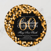 Invitation Élégant 60e anniversaire éclaire l'or (Devant / Derrière)