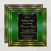 Invitation Élégant 60e anniversaire Emerald Green Gold (Devant / Derrière)