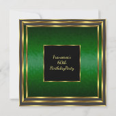 Invitation Élégant 60e anniversaire Emerald Green Gold (Dos)
