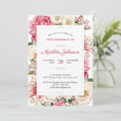 Invitation Élégant 60e anniversaire Floral Botanical Custom (Debout devant)
