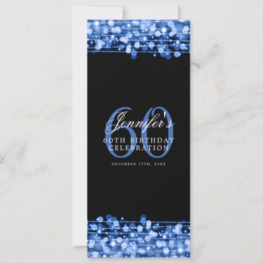 Invitation Elégant 60e anniversaire Menu de fête Marine (Devant)