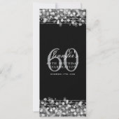 Invitation Elégant 60e anniversaire Menu Fête Argent (Devant)