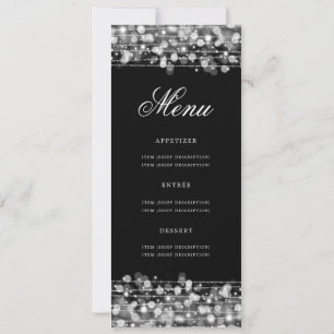 Invitation Elégant 60e anniversaire Menu Fête Argent