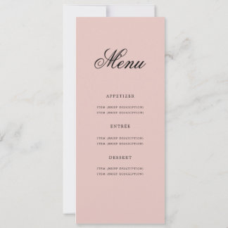 Invitation Élégant 60e anniversaire Menu Fête Blush Rose