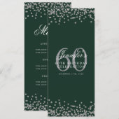 Invitation Élégant 60e anniversaire Menu fête d'anniversaire (Devant / Derrière)