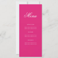 Élégant 60e Anniversaire Menu Gold Hot Pink