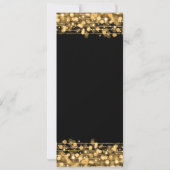 Invitation Élégant 60e anniversaire Menu Gold Lights (Dos)