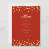 Invitation Élégant 60e Anniversaire Menu Gold Red (Dos)