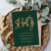 Invitation Élégant 60e anniversaire moderne Emerald Green