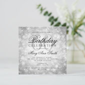 Invitation Élégant 60e anniversaire Silver Winter Wonderland (Debout devant)