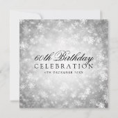 Invitation Élégant 60e anniversaire Silver Winter Wonderland (Dos)