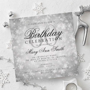 Invitation Élégant 60e anniversaire Silver Winter Wonderland