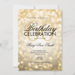 Invitation Elegant 60e Birthday Party Gold Glitter Lights<br><div class="desc">Elegant 60e anniversaire du Birthday Party Gold Glitter Lights Matrice. Featuring lights and sparkles.</div>