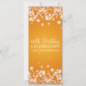 Invitation Elegant 60e Birthday Winter Sparkle Orange (Devant)
