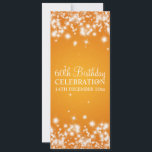 Invitation Elegant 60e Birthday Winter Sparkle Orange<br><div class="desc">Elegant 60th Birthday Party design with sophisticated Winter Sparkle Orange,  custom name and date and additional text. Impress your family and friends with this stylish and moderne design. Fully customizable !</div>