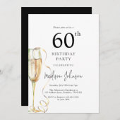 Invitation Elegant 60th Birthday Party (Devant / Derrière)