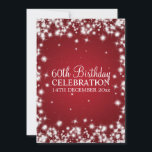 Invitation Elegant 60th Birthday Party Winter Sparkle Red<br><div class="desc">Elegant 60th Birthday Party invitation design with sophisticated Winter Sparkle Red motif,  custom name and date and additional text. Impress your familiale and friends with this stylish and moderne design. Fully customizable! Easy to use and easy to personalize.</div>