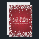 Invitation Elegant 60th Birthday Party Winter Sparkle Red<br><div class="desc">Elegant 60th Birthday Party invitation design with sophisticated Winter Sparkle Red motif,  custom name and date and additional text. Impress your familiale and friends with this stylish and moderne design. Fully customizable! Easy to use and easy to personalize.</div>