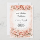 Invitation Élégant 65e anniversaire Rose Blush (Devant)
