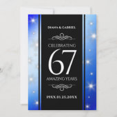 Invitation Élégant 67e anniversaire Mariage de Star Sapphire (Devant)
