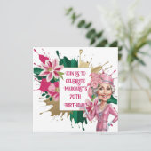 Invitation Élégant 70e anniversaire avec personnalisation Car (Debout devant)