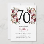 Invitation Élégant 70e anniversaire de florale (Devant)