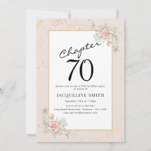 Invitation Élégant 70e anniversaire de florale