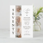 Invitation Élégant 70e anniversaire de la bande photo 70e (Debout devant)