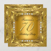 Invitation Élégant 70e anniversaire de la fête Elite Diamants (Devant / Derrière)