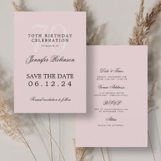 Invitation Elégant 70e anniversaire Enregistrer la date Détai